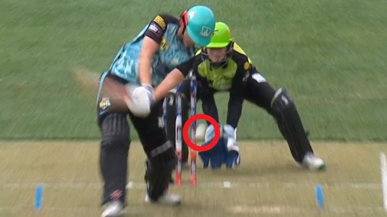 That has smashed into the stumps. Photo: Fox Sports