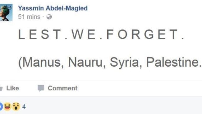 Yassmin Abdel Magied’s controversial Facebook post.