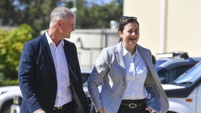 Queensland Premier Annastacia Palaszczuk met with state member for Gladstone Glenn Butcher at Northern Oil Refinery to announce the Queensland Government's new hydrogen plan.