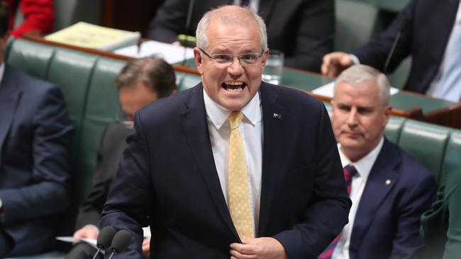 PM Scott Morrison during Question Time. Picture: Kym Smith