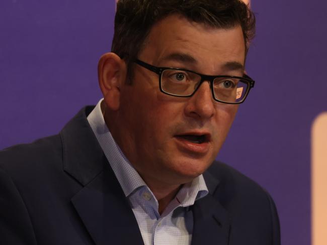 MELBOURNE, AUSTRALIA - NewsWire Photos SEPTEMBER 26, 2021: The Victorian Premier, Daniel Andrews, gave a COVID-19 update at Treasury Theatre in Melbourne. Picture: NCA NewsWire / Paul Jeffers