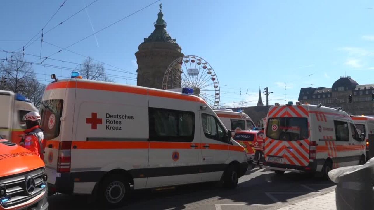 Suspect detained after car is driven into crowd in West Germany