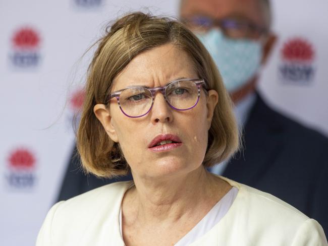 NSW Chief Health Officer Dr Kerry Chant speaks during today’s COVID-19 update. Picture: NCA NewsWire/Jenny Evans
