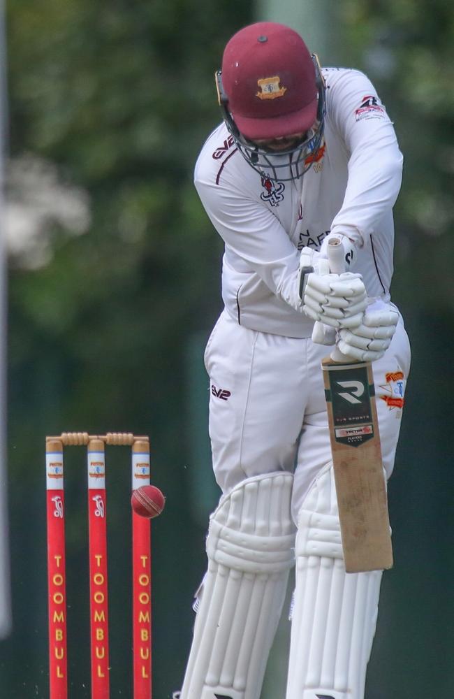 Preston White with his head over the ball earlier in the season.