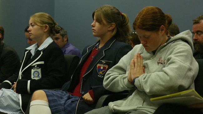 Penny Cula-Reid, Helen Taylor and Emily Stanyer await their fate in VCAT in 2004.