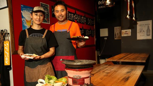 Yukoand Koichi Masuda at their restaurant. Picture: Hamish Blair