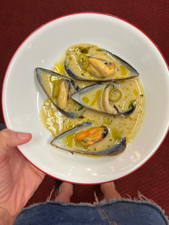 Waterloo Inn’s mussels in Vandouan spiced coconut milk. Picture: Anna Critchley