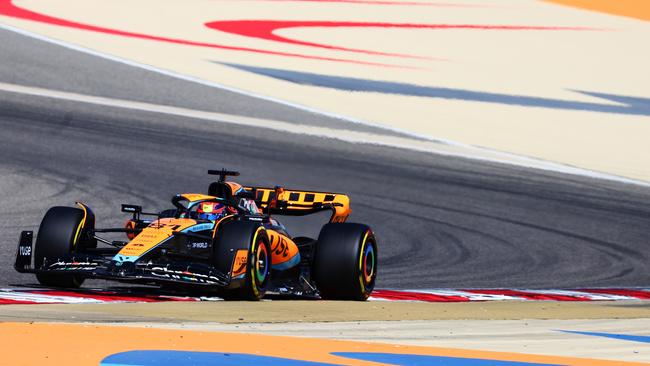 BAHRAIN, BAHRAIN - FEBRUARY 23: Oscar Piastri of Australia driving the (81) McLaren MCL60 Mercedes on track during day one of F1 Testing at Bahrain International Circuit on February 23, 2023 in Bahrain, Bahrain. (Photo by Mark Thompson/Getty Images)