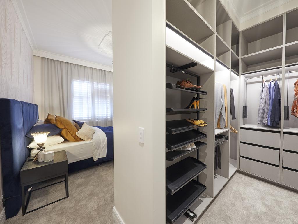 Daniel and Jade’s master bedroom and walk-in-robe. Picture: Channel 9