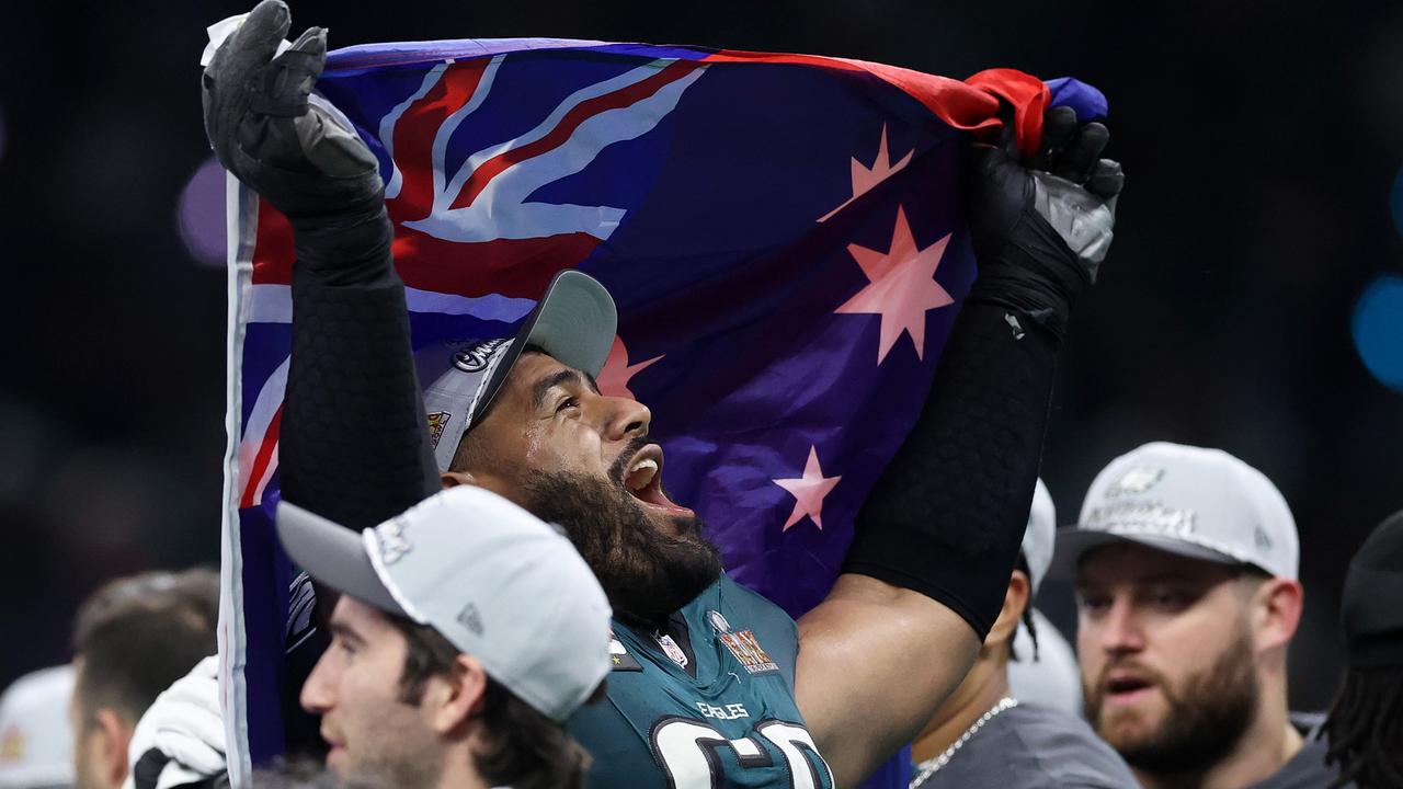 Aussie sports history as ex-NRL hope Mailata dominates in Super Bowl after ‘wild’ pre-game act