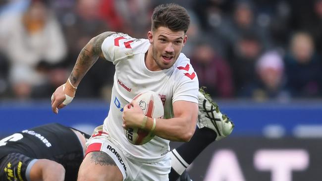 Oliver Gildart in action for England. Picture: Laurence Griffiths/Getty Images