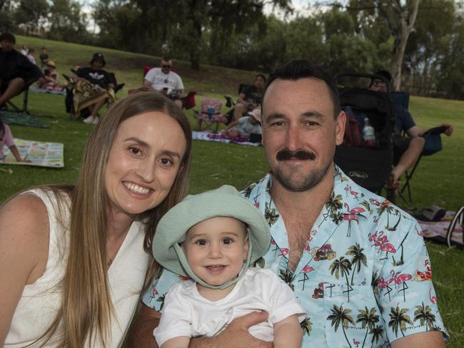 Ashley Parcev, Sunny Debrincat, Jake Debricant at the 2024 Mildura Christmas Carols. Picture: Noel Fisher