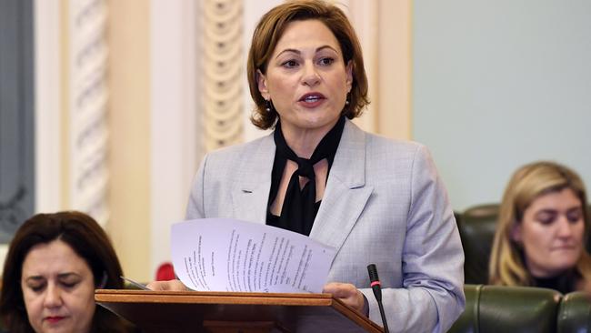 Treasurer Jackie Trad in Question Time. Picture: Dave Hunt/AAP