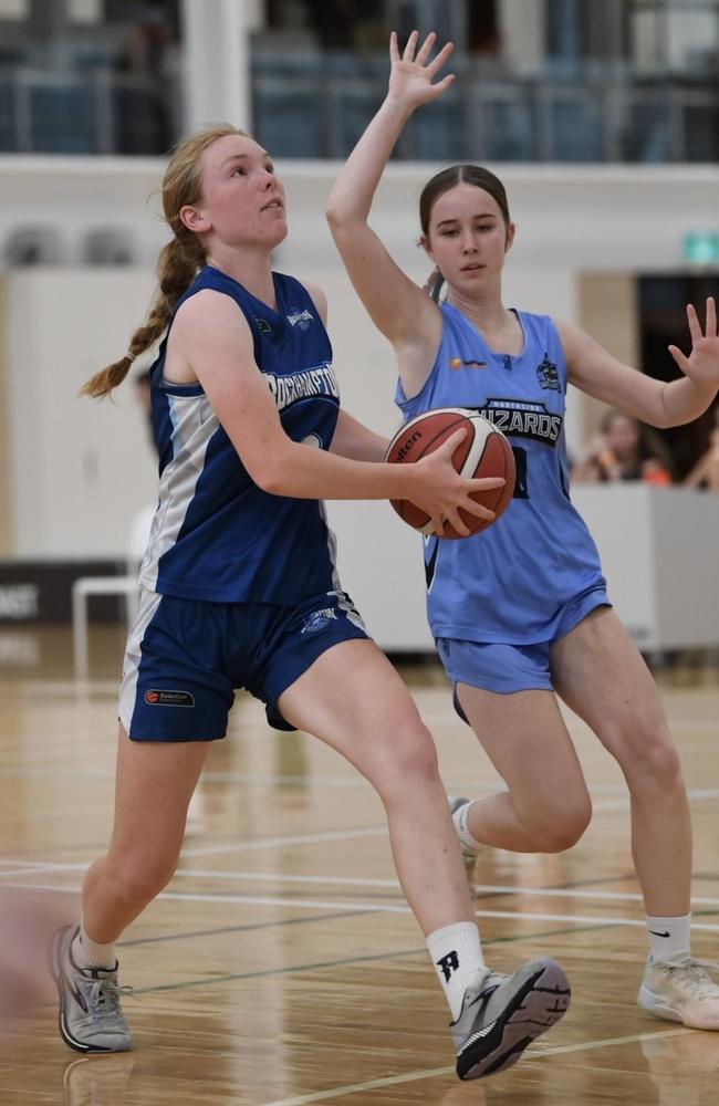 Rockhampton Storm player Michaela Simmons at the under-18 girls state basketball championships.