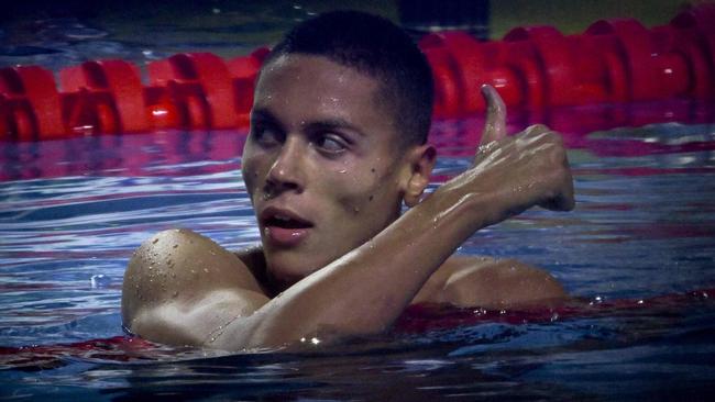 Romania’s 100m/200m freestyle world champion, 17-year-old, David Popovici AFP)