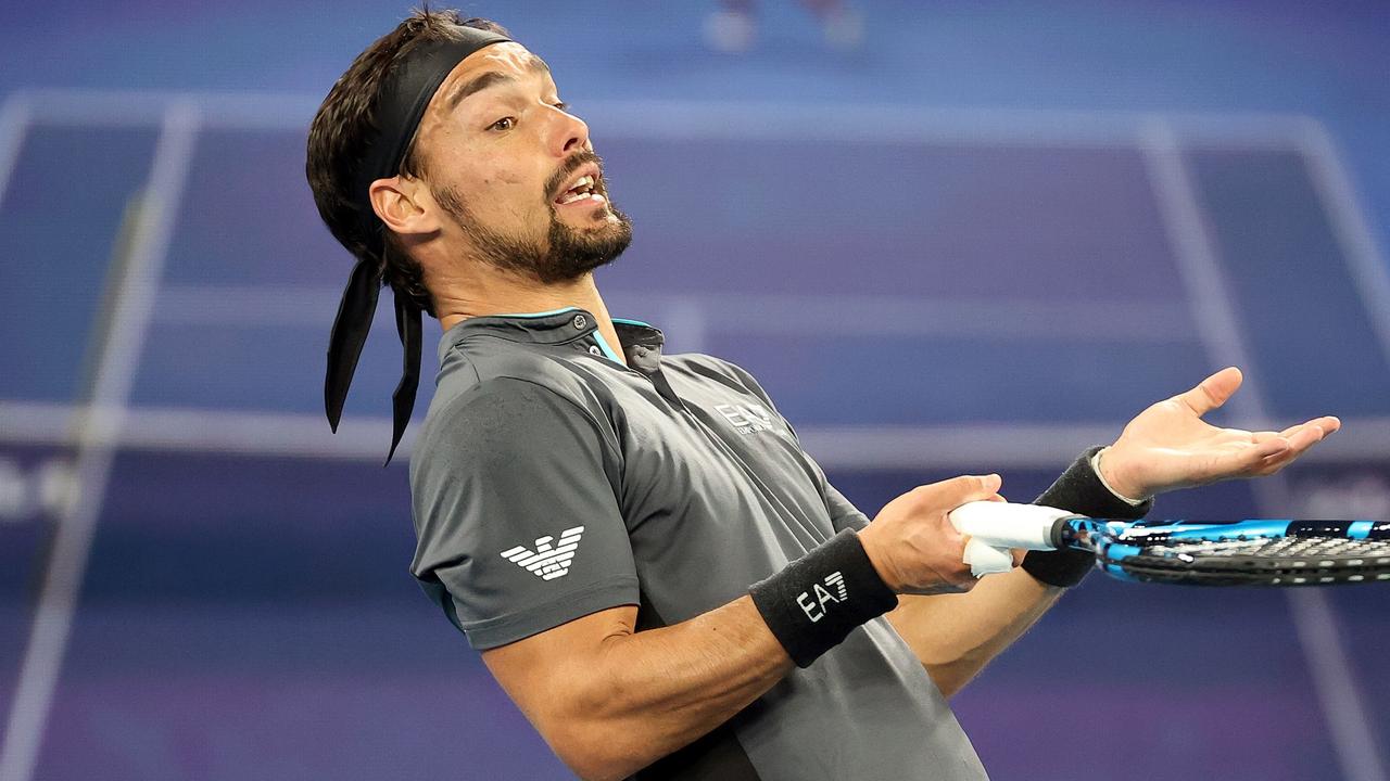 Italy's Fabio Fognini didn’t have to address his post-match clash.