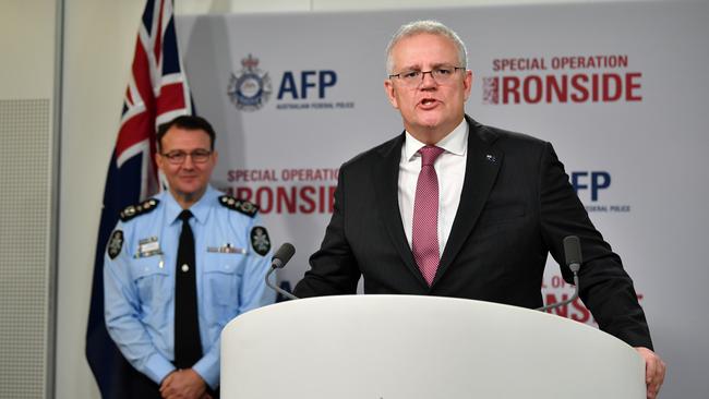 Scott Morrison praised the AFP's Operation Ironside. Picture: NCA Newswire