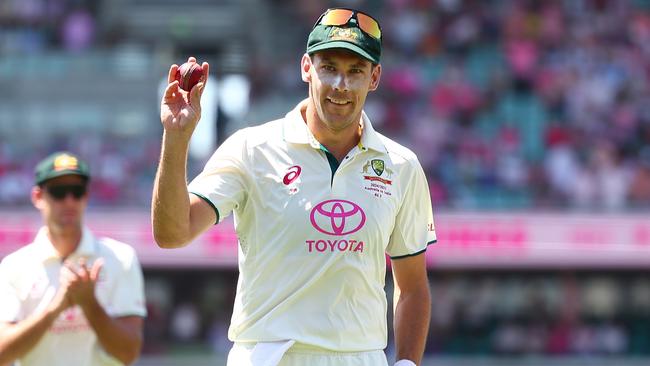 Scott Boland at the Sydney Cricket Ground after his six-wicket haul on Sunday. Picture: Getty Images