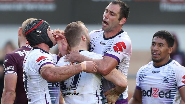 Melbourne Storm stars will be temperature checked up to three times on game days as the NRL shoots for May 28 resumption. Picture: Brett Costello