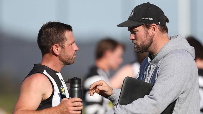 Arnold and former coach Aaron Cornelius have built up a strong personal and professional bond during their time at Glenorchy. Picture: Nikki Davis-Jones