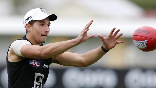 Tobin Cox at Port Adelaide training. Picture: Sarah Reed.