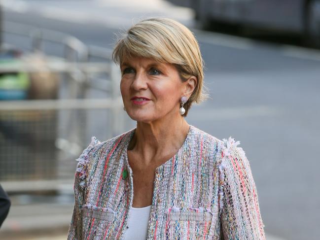 Australian Minister for Foreign Affairs Julie Bishop arriving at the Global Malaria Summit in London - London. 18 Apr 2018 Pictured: Australian Minister for Foreign Affairs Julie Bishop. Photo credit: Ian Lawrence / MEGA  TheMegaAgency.com +1 888 505 6342