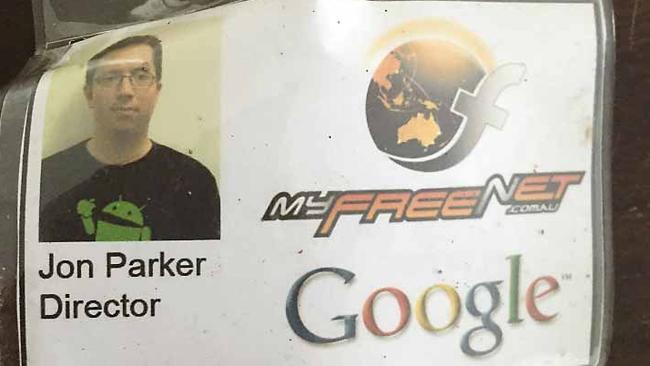 A Freenet name tag purporting to show an association with Google.