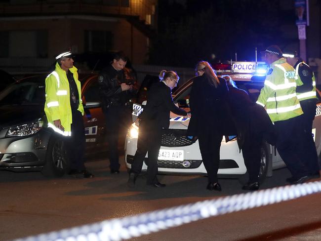 Police at the scene after the hit-run on George Street in Norwood. Pic: Calum Robertson