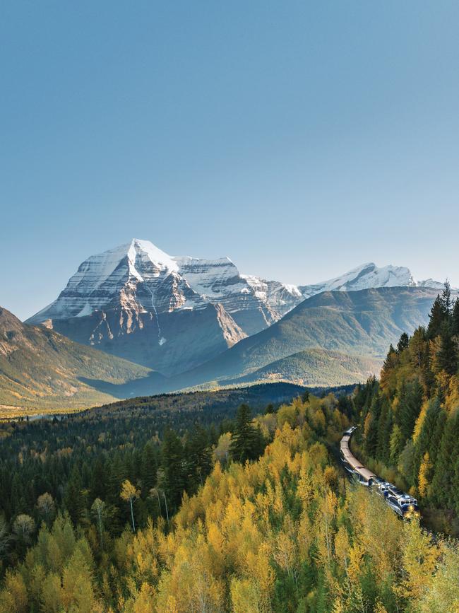 Mount Robson, the Rockies’ most prominent mountain. Picture: Rocky Mountaineer