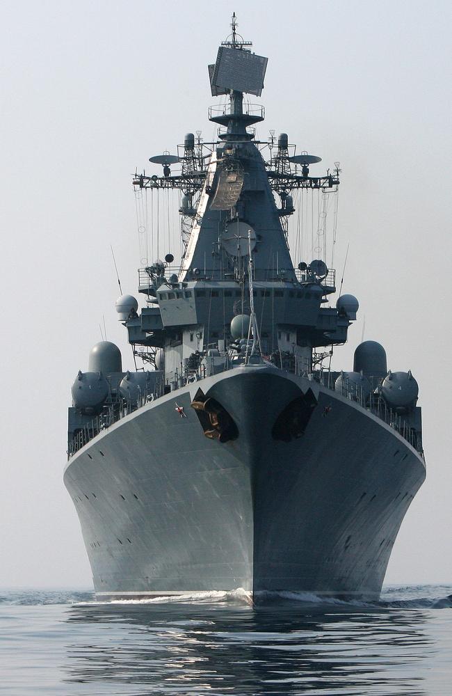 Russia’s flagship vessel, The Varyag, is leading the four-strong “show of strength” bound for the Queensland coast.