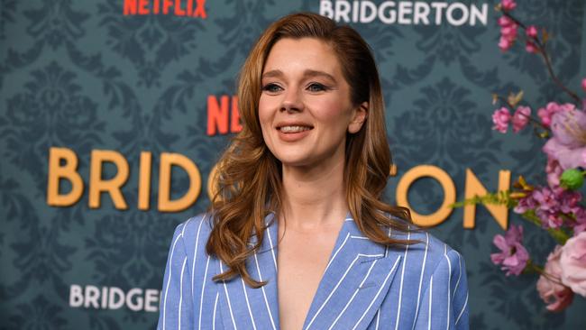 British actor Claudia Jessie arrives for Netflix's "Bridgerton Season 3" premiere in New York City. (Photo by ANDREA RENAULT / AFP)