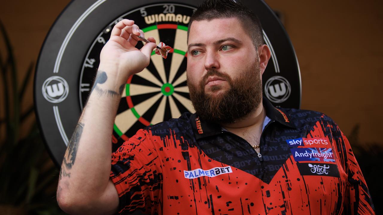 Michael Smith’s nine-darter sent the world into meltdown. (Story - part of announcement about darts on foxtel) Picture: Justin Lloyd.