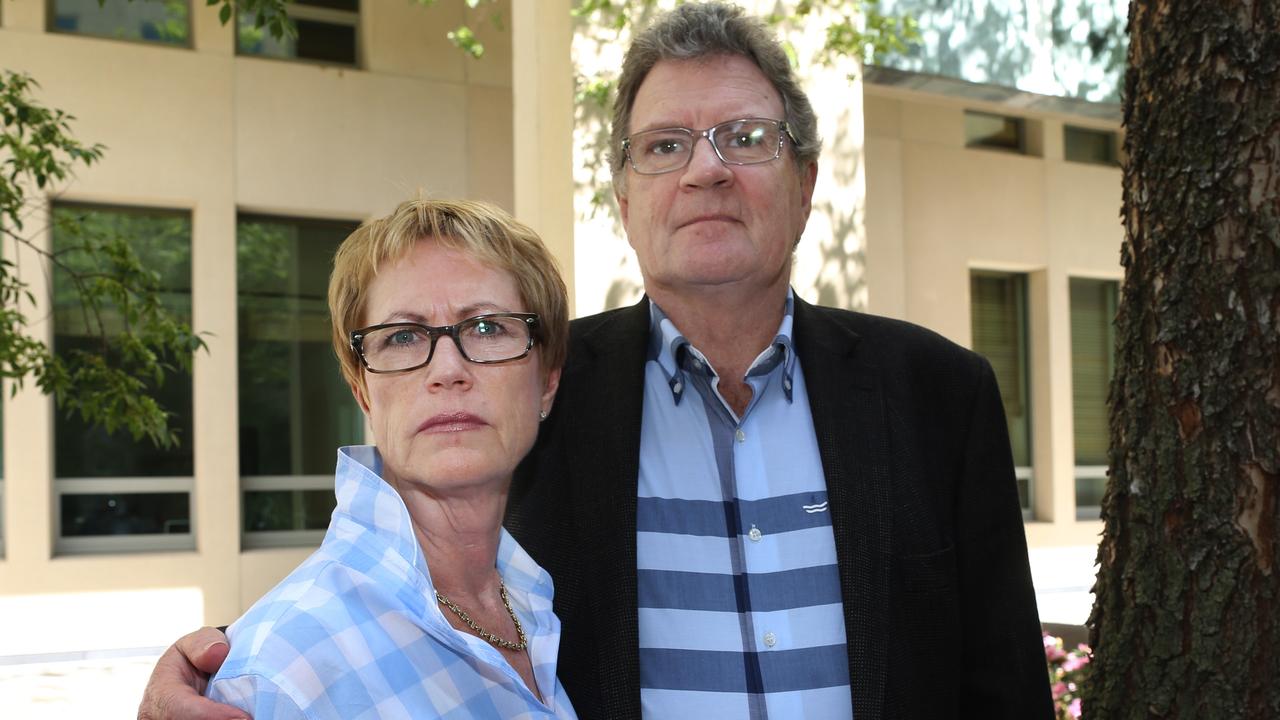 Richard and Kate Vines who run Rare Cancers Australia at Parliament House in Canberra.