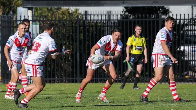 Justin McDermott is returning for another season in the red and white. Picture: Nick Friend