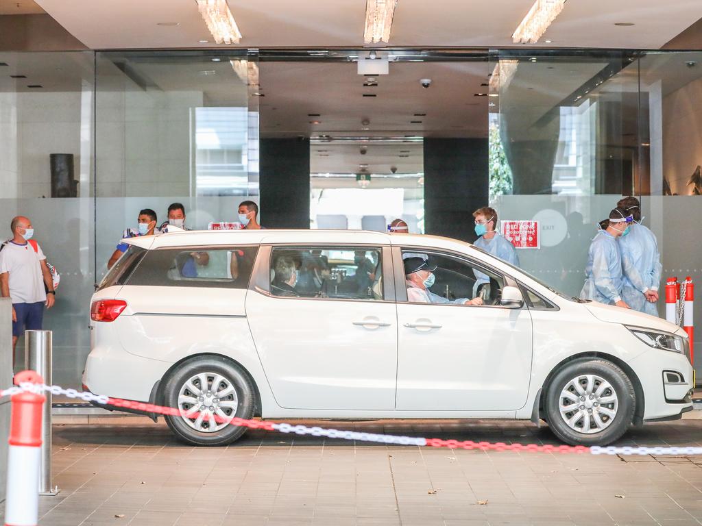 Everyone at Grand Hyatt Melbourne Hotel, an Australian Open quarantine location, will need to get tested and isolate after a worker tested positive. Picture: Asanka Ratnayake/Getty Images