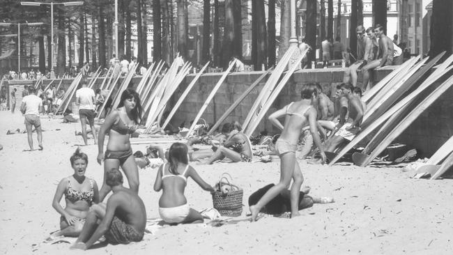 Growing in 1960s Sydney was very different to today. However, young people still enjoyed a day at the beach. Picture: Manly Library copyright Estate of Douglass Baglin