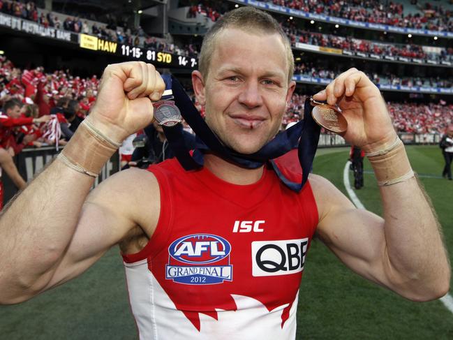 Ryan O'Keefe with his Norm Smith medal after staying with the Swans. Picture: Supplied