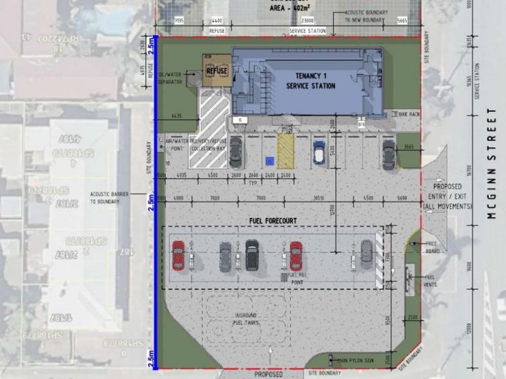 Design plans submitted to Mackay Regional Council for the building of a new 7 Eleven service station along Nebo Rd on the Bruce Highway. Picture: Verve Building Design Co