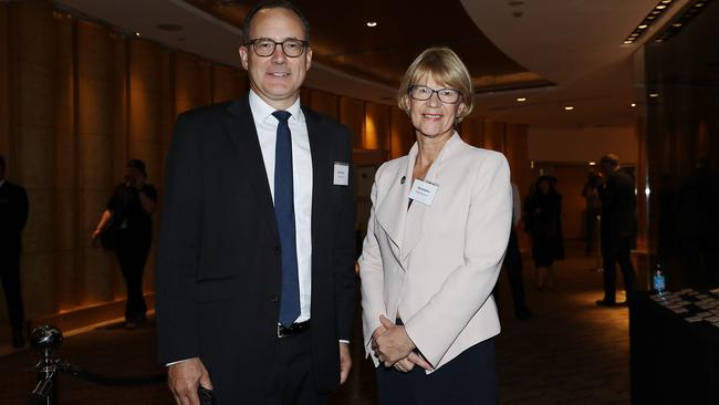 EY managing partner Andrew Price with Coca-Cola Amatil MD Alison Watkins. Picture: Jane Dempster