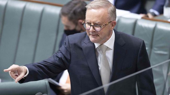 Anthony Albanese in a classically rowdy question time in Canberra – his first as Prime MInister. Picture: NCA NewsWire / Gary Ramage