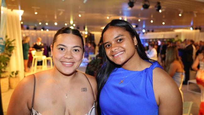 Jayda Lofipo and Eta Sikahele at the Gold Coast Titans NRLW 2025 Season Launch at Isoletto The Star Gold Coast. Picture, Portia Large.