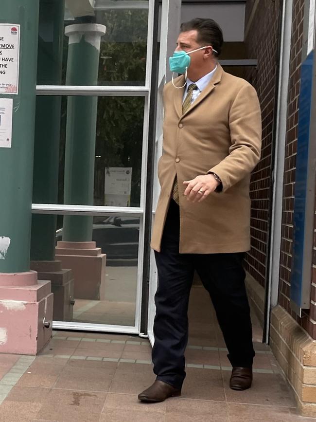 Giovannino Navarra, senior managing director of Navarra Venues, leaving Burwood Local Court on May 30 after giving a character statement.