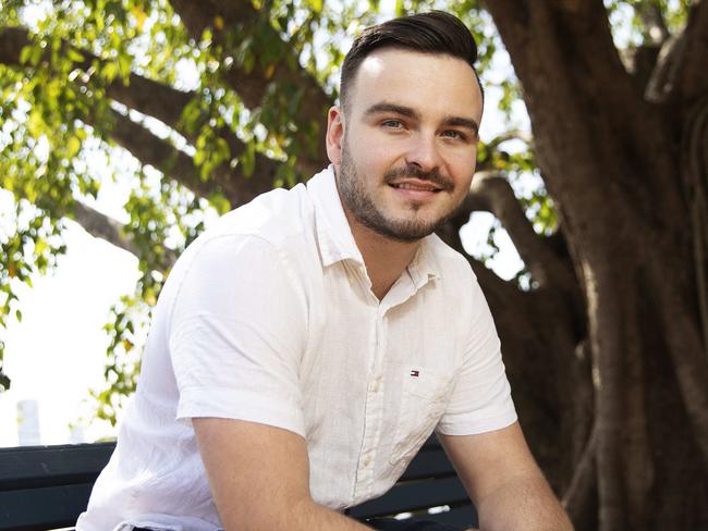 Sam King posing at 13 Longlands St, East Brisbane. 25th of September 2019. (AAP Image/Attila Csaszar)