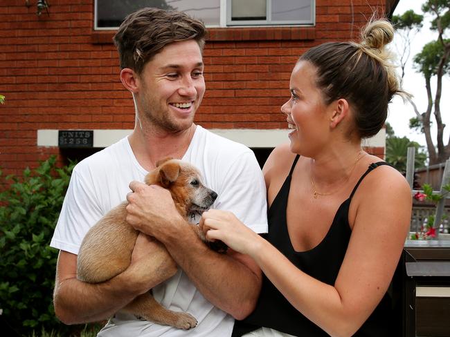 Caleb Jones and Kate Doolan bought their first home through a parental guarantee loan but it isn’t always the best idea. Picture: Jonathan Ng