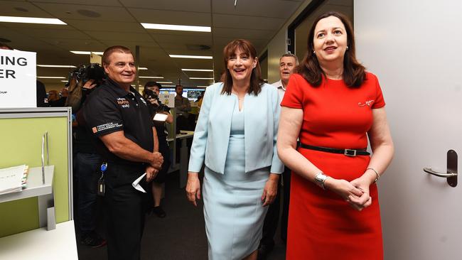 Townsville Mayor Jenny Hill and Premier Annastacia Palaszczuk toured the new $8.5 million Local Disaster Co-ordination Centre today. Picture: Zak Simmonds