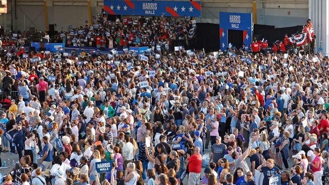 Part of the crowd that greeted them. Picture: Jeff Kowalsky/AFP