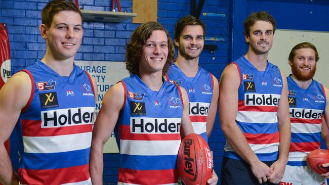 Flynn Pisani (second from left) has emerged as a superstar for South Gawler. Picture: Brenton Edwards