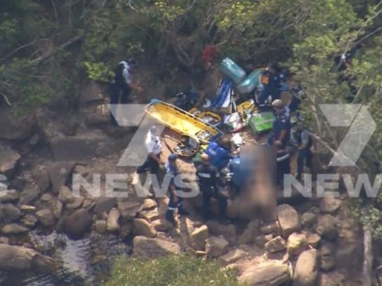 Emergency service raced to the scene to revive the man. Picture: 7 News