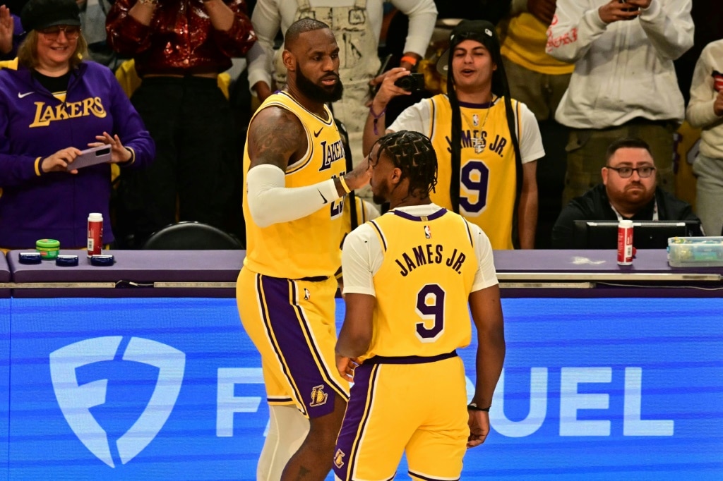 LeBron James and his son Bronny became the first father and son duo to play in the NBA as they featured for the Los Angeles Lakers against the Minnesota Timberwolves on Tuesday.