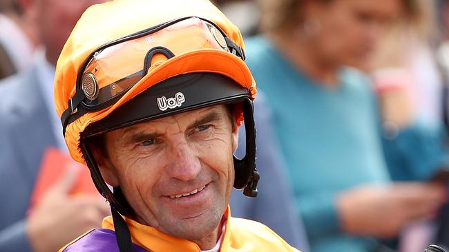 Jockey Dwayne Dunn has avoided neck surgery after fracturing his vertebrae. Picture: Kelly Defina/Getty